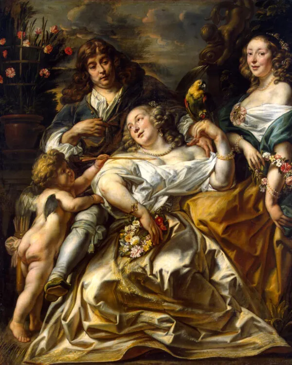 Portrait of a Family (1650) by Jacob Jordaens — original painting reproduced as a hand-painted oil on canvas