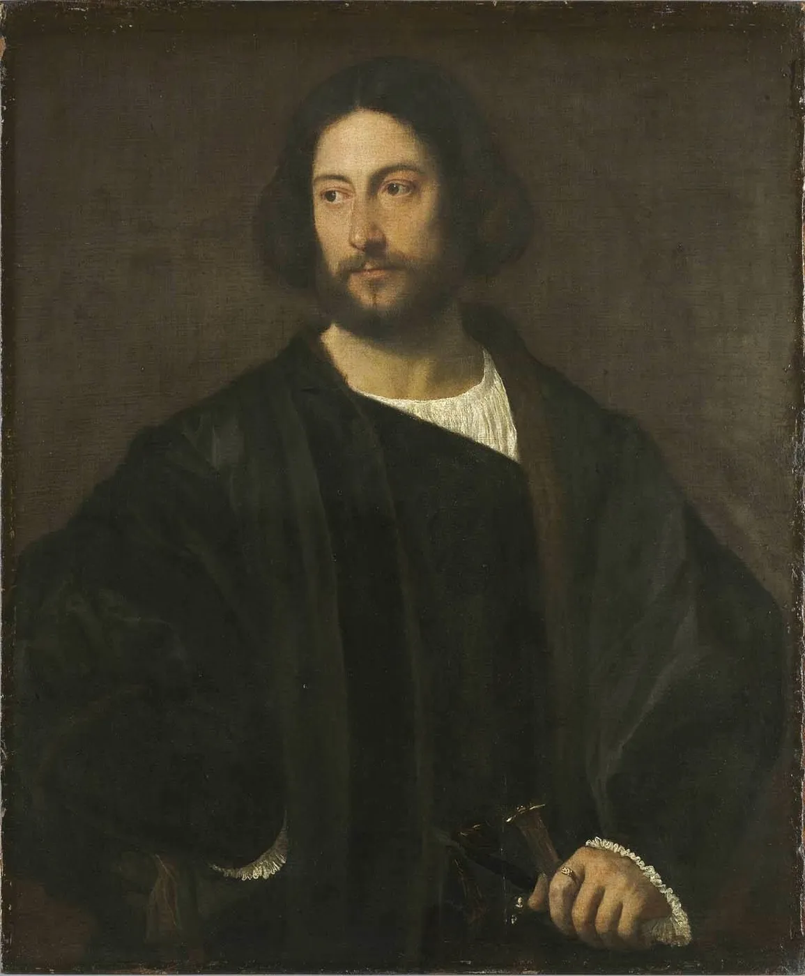 Portrait of a Gentleman (1520) by Titian — original painting reproduced as a hand-painted oil on canvas