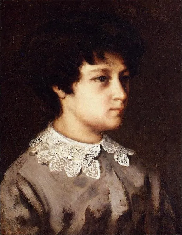 Portrait of a Girl from Salins (1860) by Gustave Courbet — original painting reproduced as a hand-painted oil on canvas