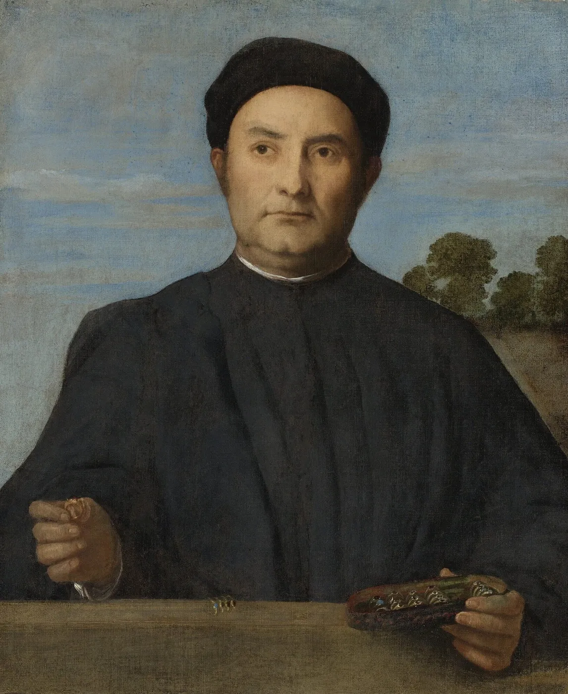 Portrait of a Jeweler (1509) by Lorenzo Lotto — original painting reproduced as a hand-painted oil on canvas