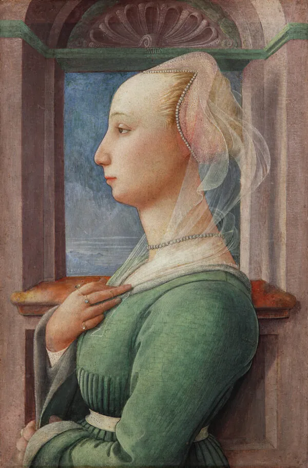 Portrait of a Lady (1445) by Filippo Lippi — original painting reproduced as a hand-painted oil on canvas