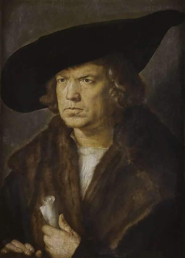 Portrait of a Man (1521) by Albrecht Dürer — original painting reproduced as a hand-painted oil on canvas