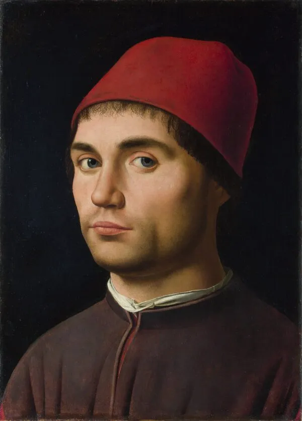 Portrait of a Man (1475) by Antonello da Messina — original painting reproduced as a hand-painted oil on canvas