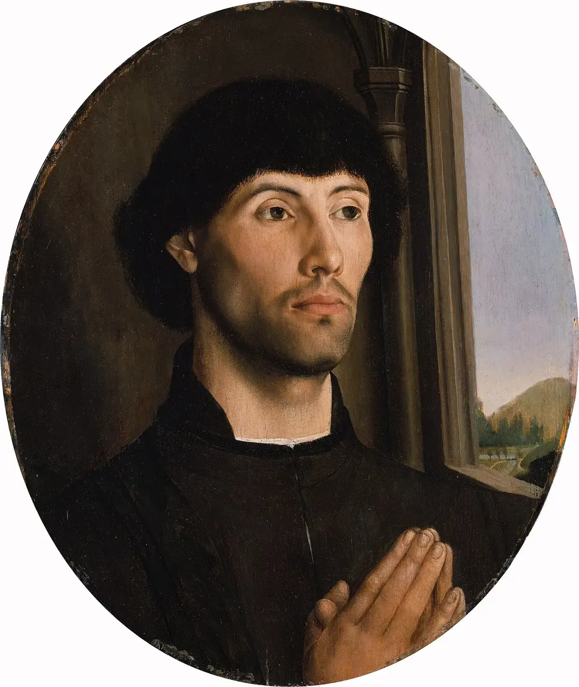 Portrait of a Man (1480) by Hugo van der Goes — original painting reproduced as a hand-painted oil on canvas