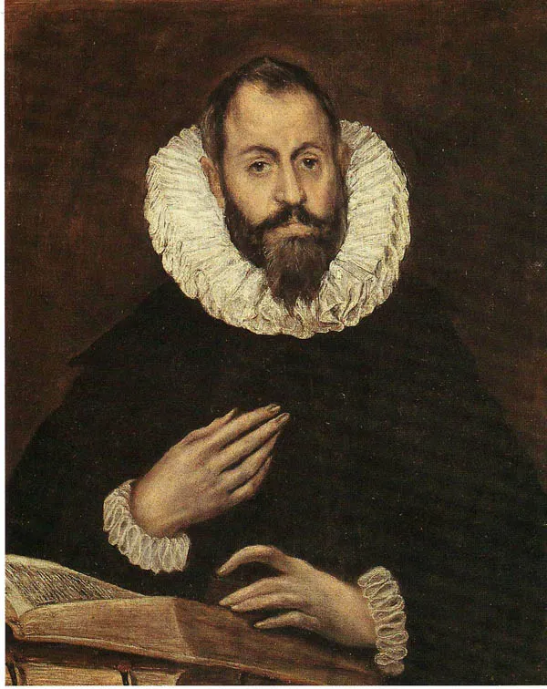 Portrait of a man, possibly Alonso de Herrera (1600) by El Greco — original painting reproduced as a hand-painted oil on canvas