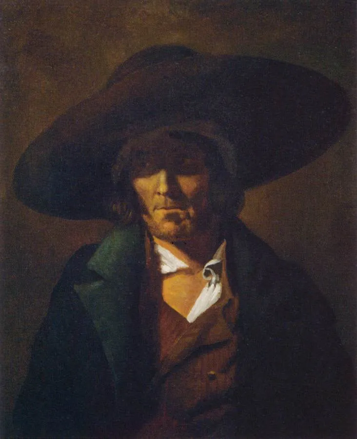 Portrait of a Man (1822) by Théodore Géricault — original painting reproduced as a hand-painted oil on canvas