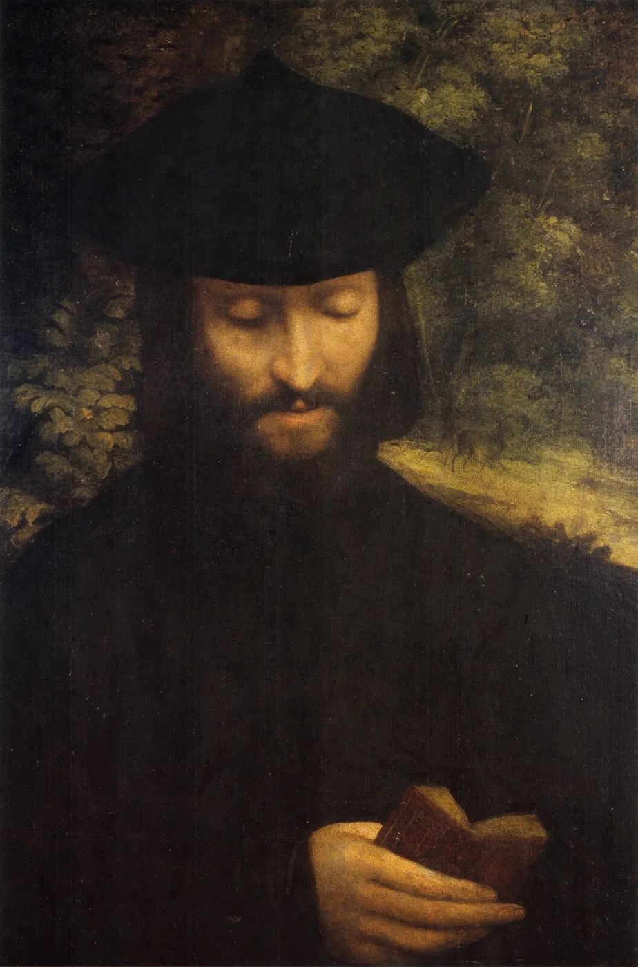 Portrait of a Man with a Book (1522) by Antonio da Correggio — original painting reproduced as a hand-painted oil on canvas