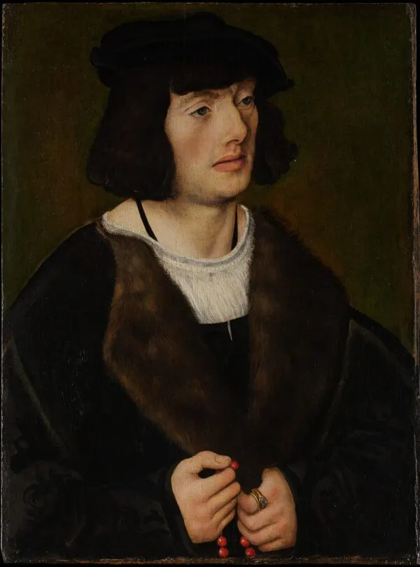 Portrait of a Man with a Rosary (1508) by Lucas Cranach the Elder — original painting reproduced as a hand-painted oil on canvas