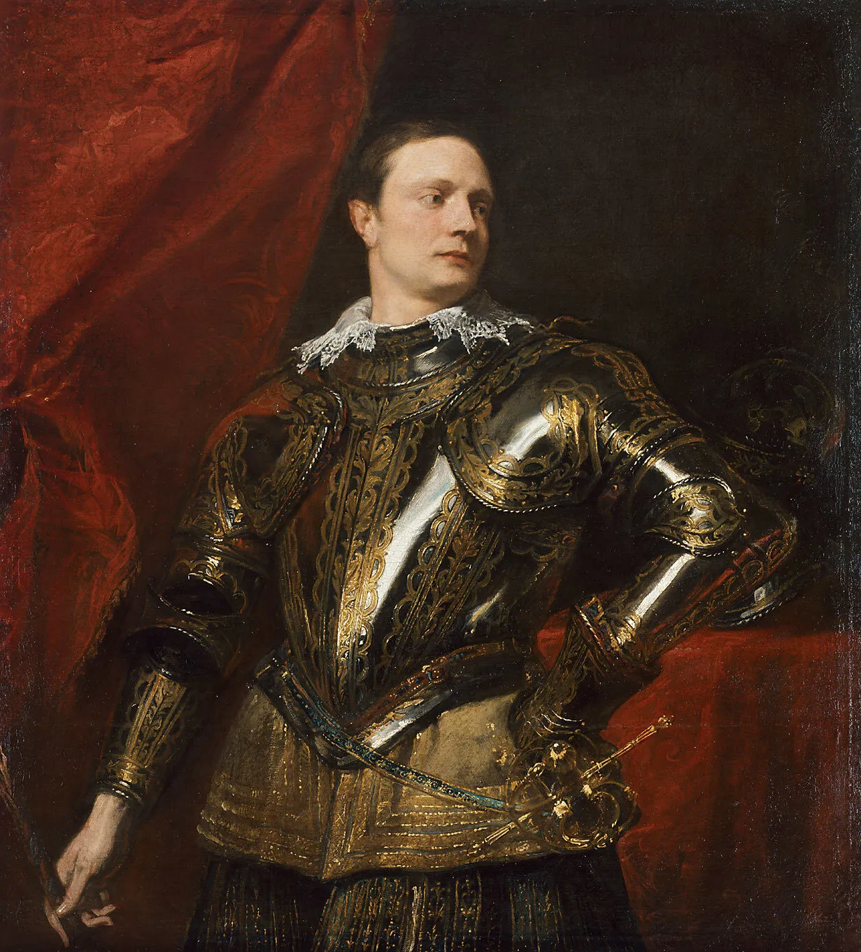 Portrait of a Young General (1621) by Anthony van Dyck — original painting reproduced as a hand-painted oil on canvas