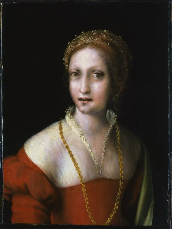 Portrait of a Young Girl (1515) by Antonio da Correggio — original painting reproduced as a hand-painted oil on canvas