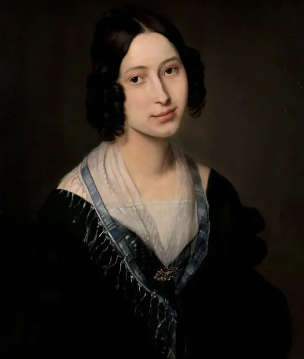 Portrait of a young lady (Carolina Zucchi?) (1850) by Francesco Hayez — original painting reproduced as a hand-painted oil on canvas