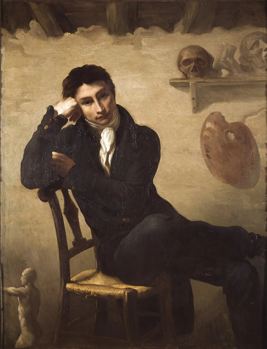 Portrait of an artist in his studio (1812) by Théodore Géricault — original painting reproduced as a hand-painted oil on canvas