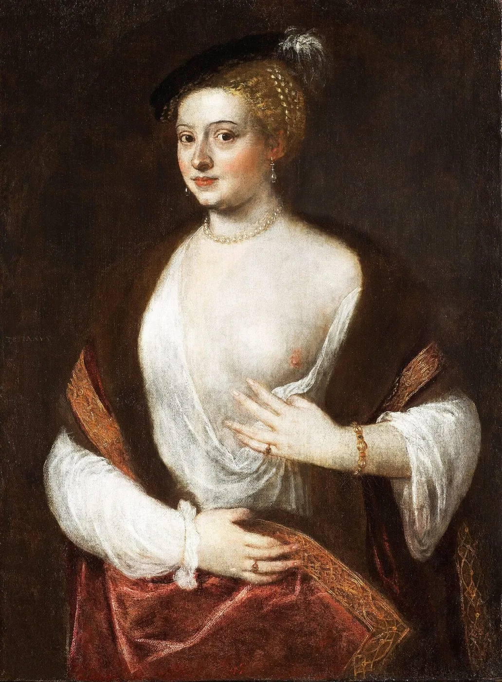 Portrait of an unknown lady, said to be Titian's mistress — Titian