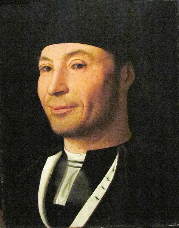 Portrait of an unknown seaman (1460) by Antonello da Messina — original painting reproduced as a hand-painted oil on canvas