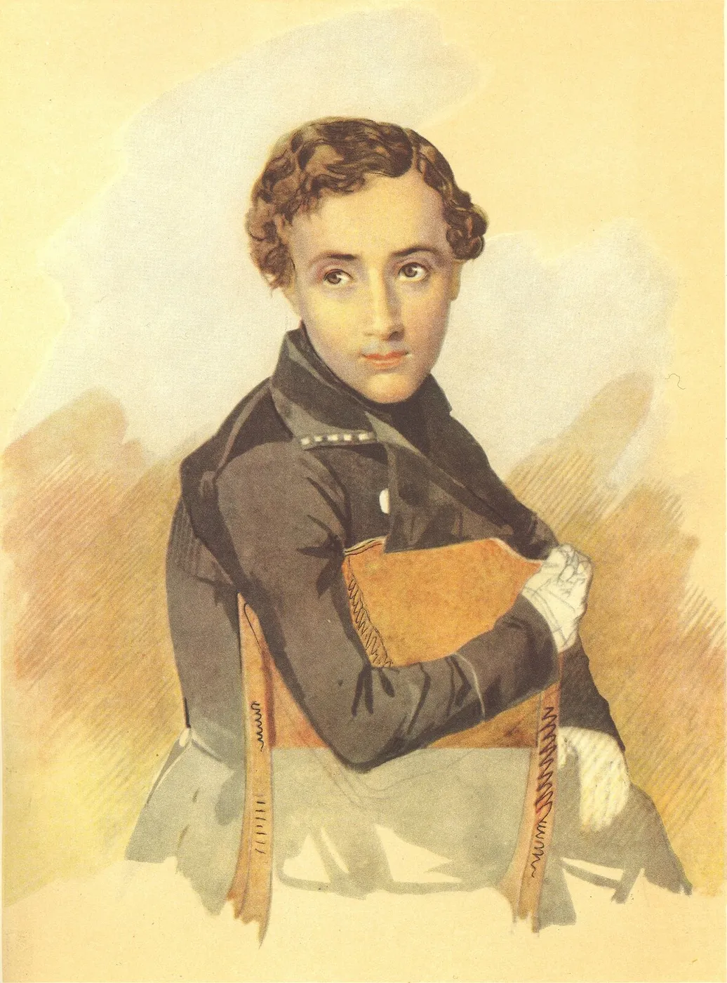 Portrait of an unknown (1838) by Taras Shevchenko — original painting reproduced as a hand-painted oil on canvas