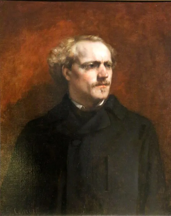 Portrait of André Grangier (1855) by Gustave Courbet — original painting reproduced as a hand-painted oil on canvas
