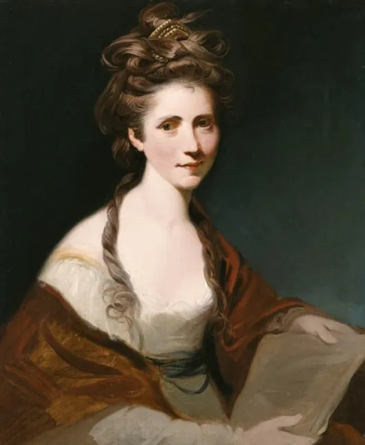 Portrait of Angelica Kauffman (1766) by Joshua Reynolds — original painting reproduced as a hand-painted oil on canvas