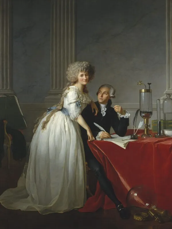 Portrait of Antoine-Laurent Lavoisier and his wife (1788) by Jacques-Louis David — original painting reproduced as a hand-painted oil on canvas