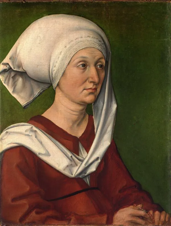 Portrait of Barbara Holper (1490) by Albrecht Dürer — original painting reproduced as a hand-painted oil on canvas