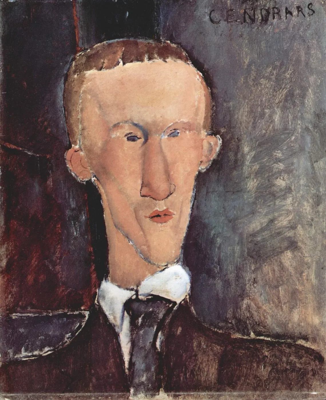 Portrait of Blaise Cendrars (1917) by Amedeo Modigliani — original painting reproduced as a hand-painted oil on canvas