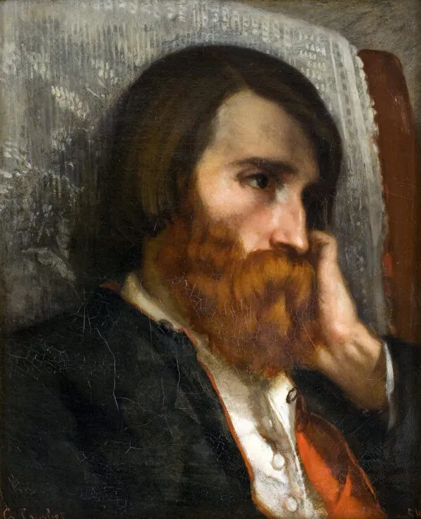 Portrait of Bruyas (1854) by Gustave Courbet — original painting reproduced as a hand-painted oil on canvas