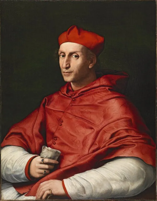 Portrait of Cardinal Bibbiena (1516) by Raphael — original painting reproduced as a hand-painted oil on canvas