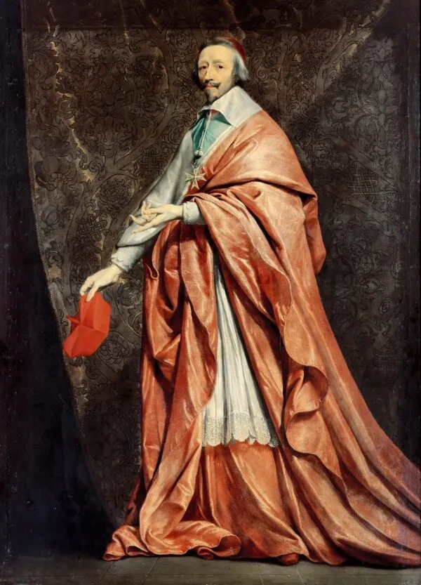 Portrait of Cardinal Richelieu (1637) by Philippe de Champaigne — original painting reproduced as a hand-painted oil on canvas