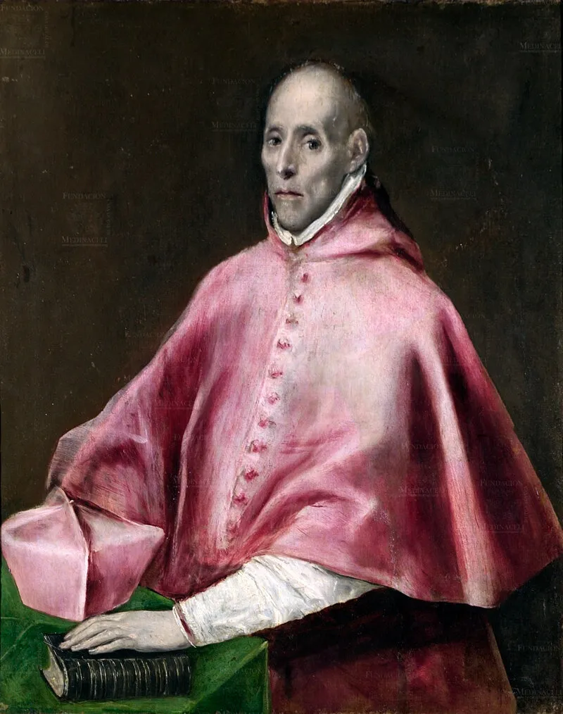 Portrait of Cardinal Tavera (1609) by El Greco — original painting reproduced as a hand-painted oil on canvas