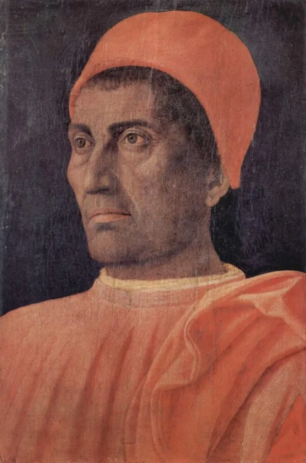 Portrait of Carlo de' Medici (1466) by Andrea Mantegna — original painting reproduced as a hand-painted oil on canvas