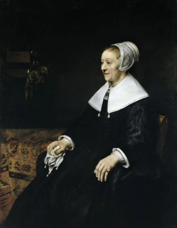 Portrait of Catrina Hoogsaet (1657) by Rembrandt — original painting reproduced as a hand-painted oil on canvas