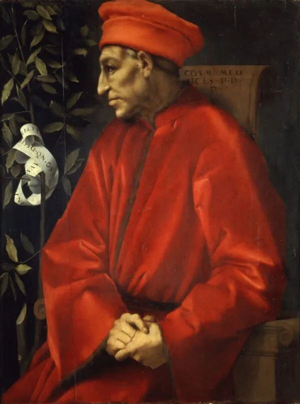Portrait of Cosimo the Elder (1510) by Pontormo — original painting reproduced as a hand-painted oil on canvas