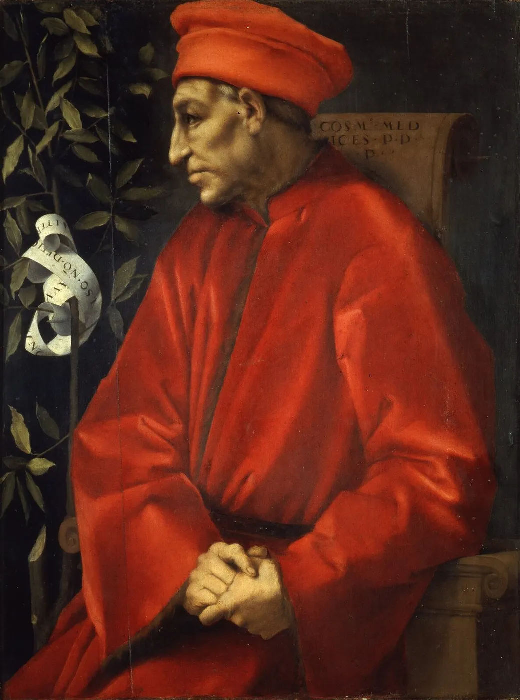 Portrait of Cosimo the Elder (1510) by Pontormo — original painting reproduced as a hand-painted oil on canvas