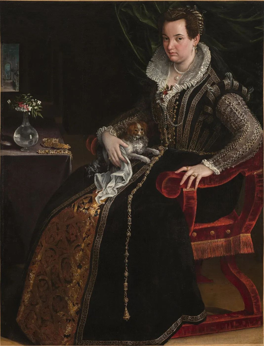 Portrait of Costanza Alidosi (1594) by Lavinia Fontana — original painting reproduced as a hand-painted oil on canvas