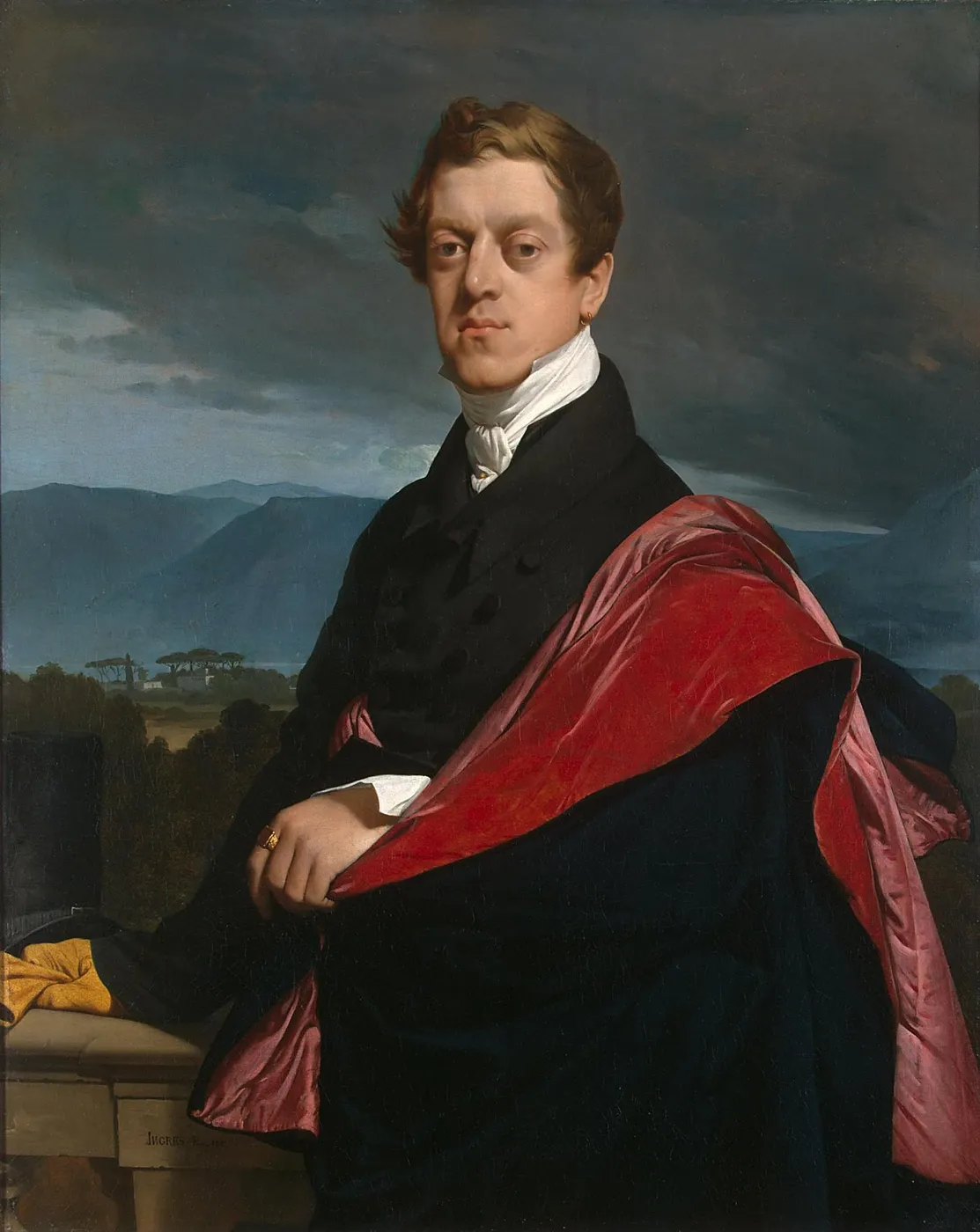 Portrait of Count Nikolay Guryev (1821) by Jean-Auguste-Dominique Ingres — original painting reproduced as a hand-painted oil on canvas