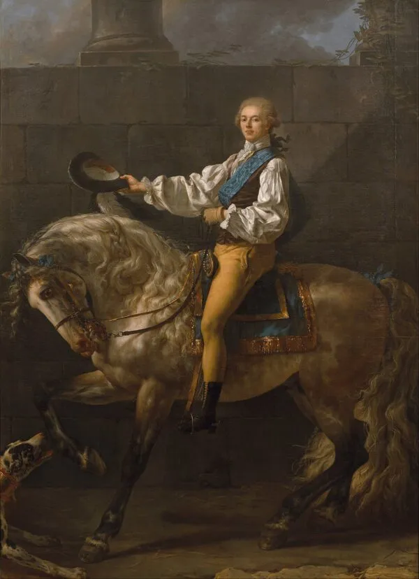 Portrait of Count Stanislas Potocki (1780) by Jacques-Louis David — original painting reproduced as a hand-painted oil on canvas