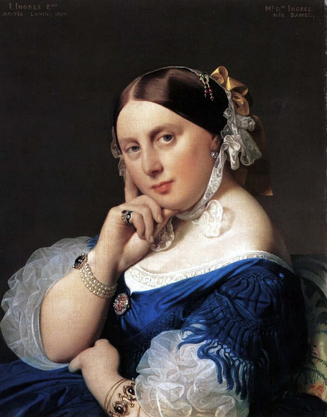 Portrait of Delphine Ramel (1859) by Jean-Auguste-Dominique Ingres — original painting reproduced as a hand-painted oil on canvas