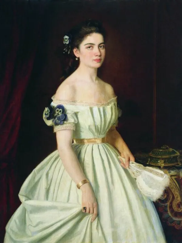Portrait of E.A. Vasilchikova (1862) by Ivan Kramskoi — original painting reproduced as a hand-painted oil on canvas
