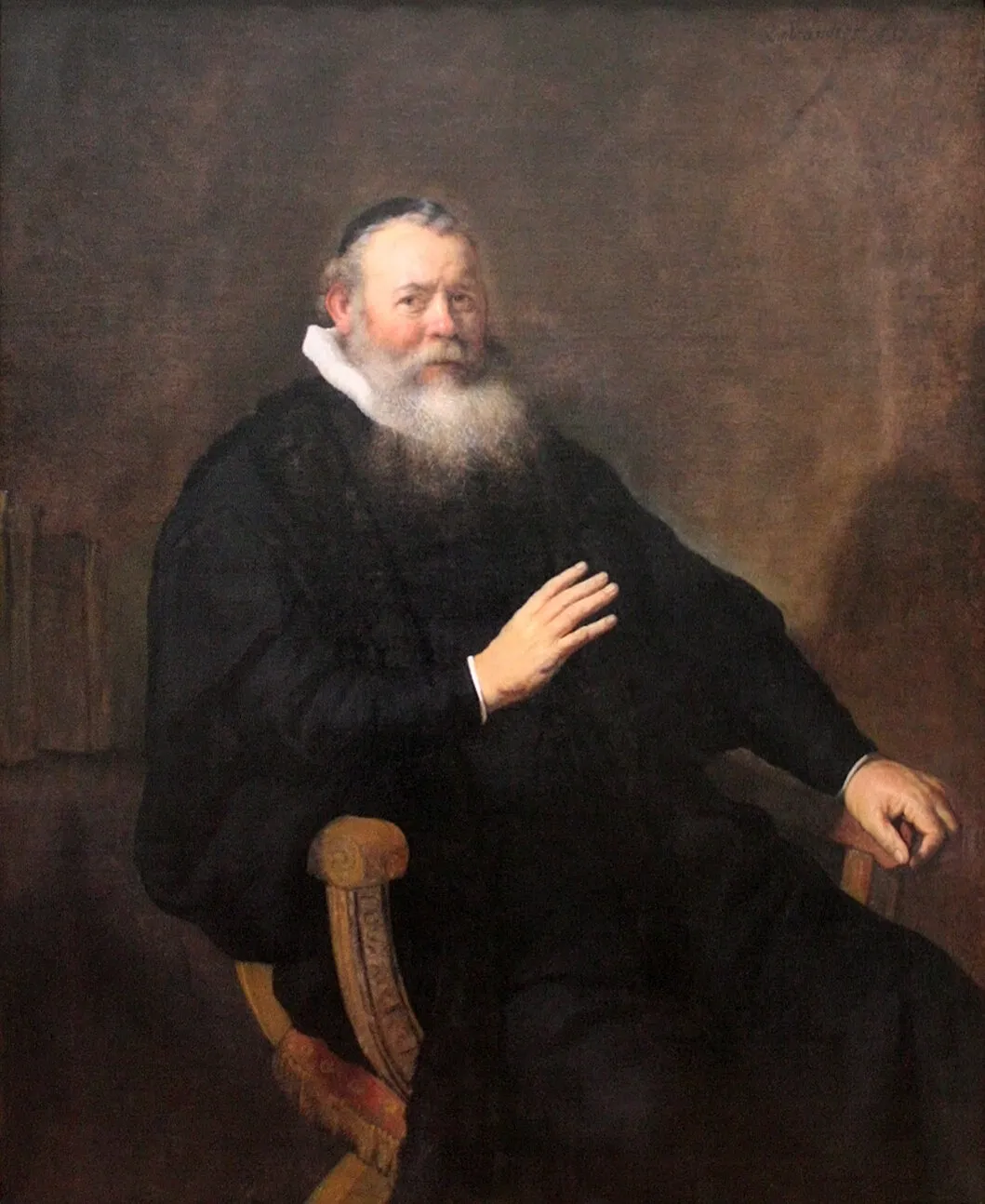 Portrait of Eleazar Swalmius (1637) by Rembrandt — original painting reproduced as a hand-painted oil on canvas
