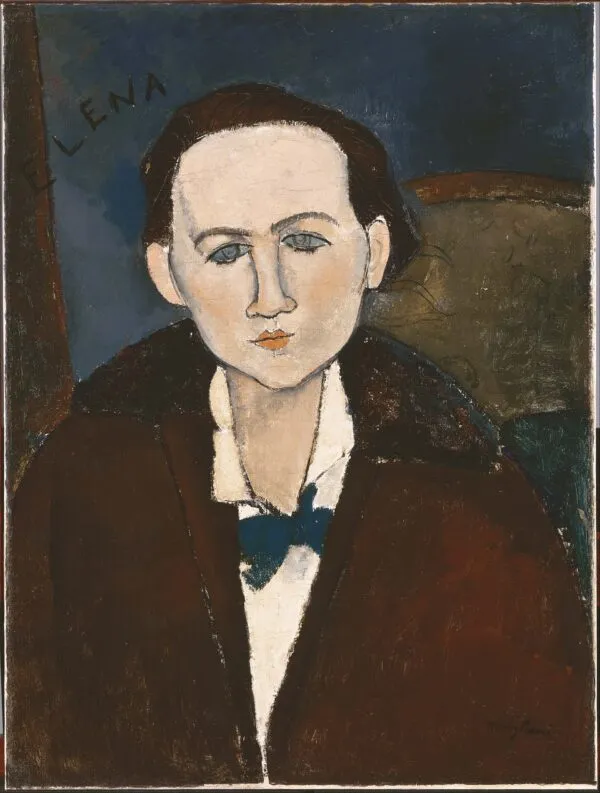 Portrait of Elena Pavlowski (1917) by Amedeo Modigliani — original painting reproduced as a hand-painted oil on canvas