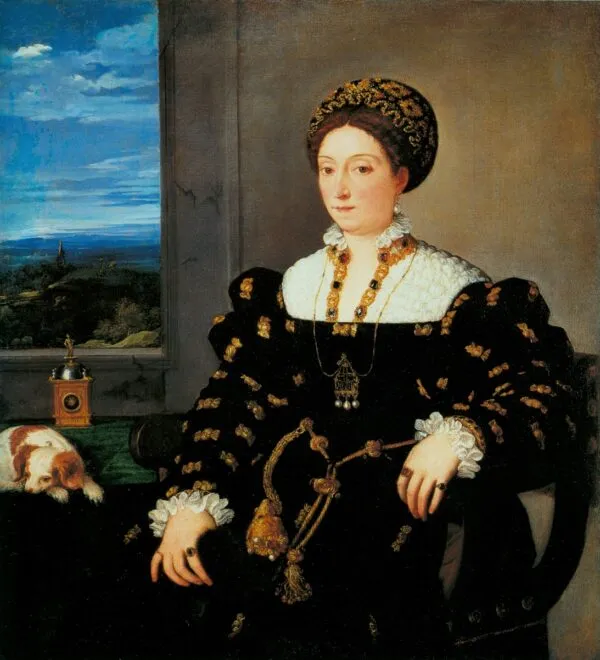 Portrait of Eleonora Gonzaga della Rovere (1537) by Titian — original painting reproduced as a hand-painted oil on canvas