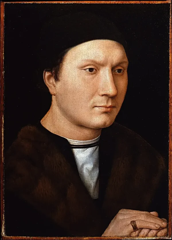 Portrait of Folco Portinari (1487) by Hans Memling — original painting reproduced as a hand-painted oil on canvas