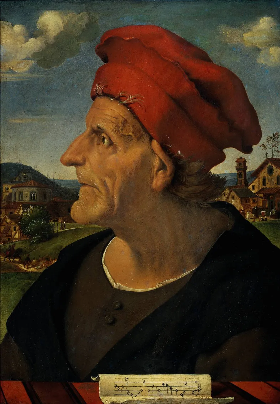 Portrait of Francesco Giamberti da Sangallo (1483) by Piero di Cosimo — original painting reproduced as a hand-painted oil on canvas