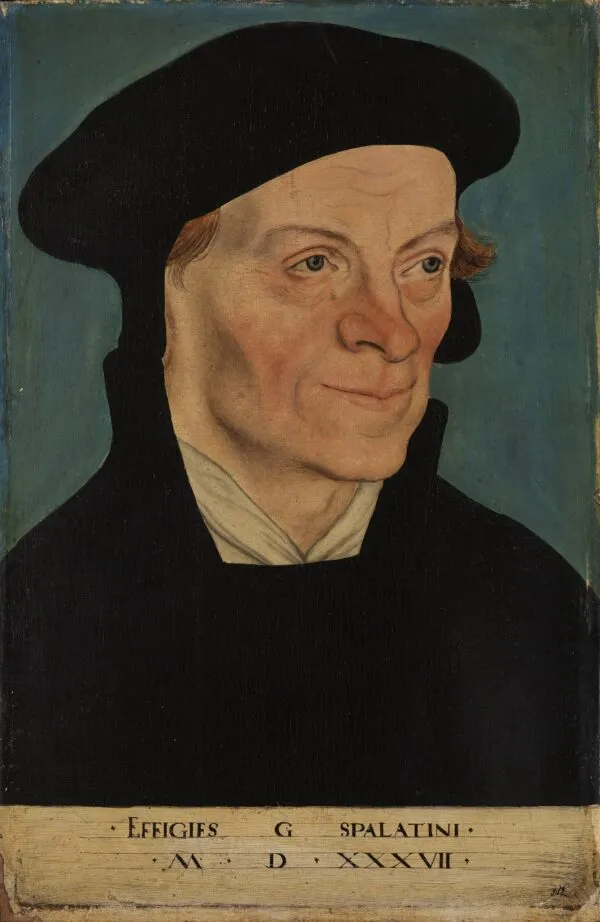 Portrait of Georg Spalatin (1537) by Lucas Cranach the Elder — original painting reproduced as a hand-painted oil on canvas