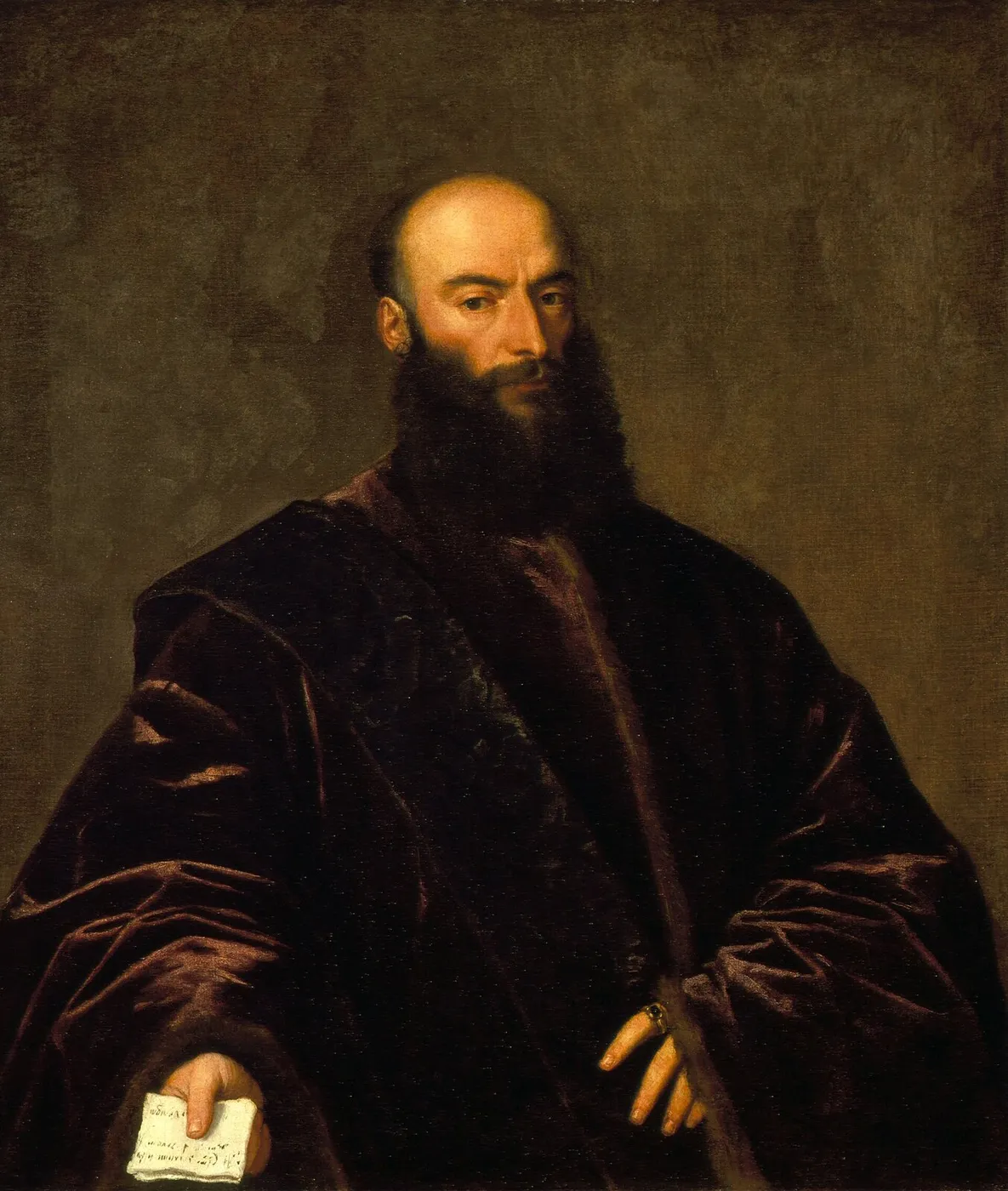 Portrait of Giacomo di Andrea Dolfin (1531) by Titian — original painting reproduced as a hand-painted oil on canvas