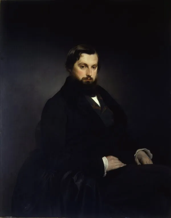Portrait of Gian Giacomo Poldi Pezzoli (1851) by Francesco Hayez — original painting reproduced as a hand-painted oil on canvas