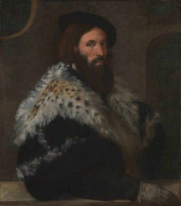 Portrait of Girolamo Fracastoro (1528) by Titian — original painting reproduced as a hand-painted oil on canvas