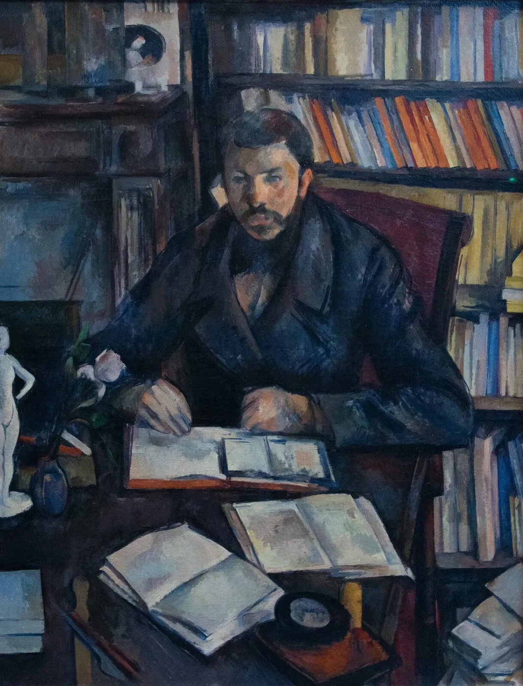 Portrait of Gustave Geffroy (1900) by Paul Cézanne — original painting reproduced as a hand-painted oil on canvas