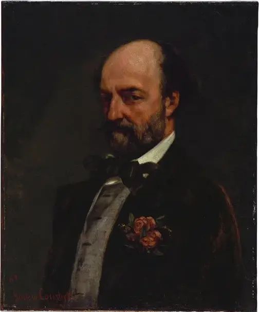 Portrait of Gustave Matthieu (1869) by Gustave Courbet — original painting reproduced as a hand-painted oil on canvas