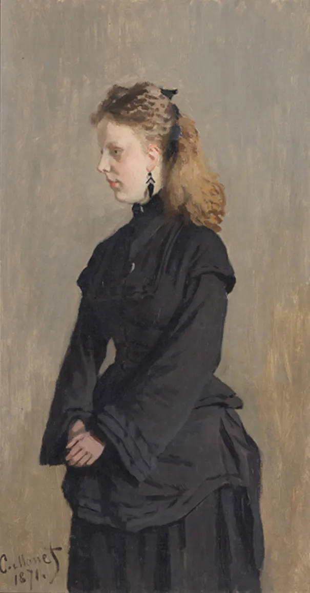 Portrait of Guurtje Van de Stadt (1871) by Claude Monet — original painting reproduced as a hand-painted oil on canvas