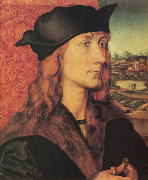 Portrait of Hans Tucher (1499) by Albrecht Dürer — original painting reproduced as a hand-painted oil on canvas